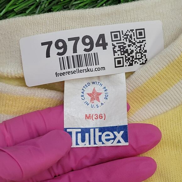 Vintage 90s Penguin Jacket Womens Medium 20x22 Yellow - Picture 8 of 12